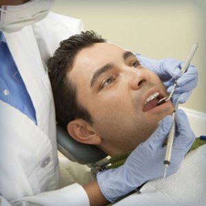 Man getting a dental checkup